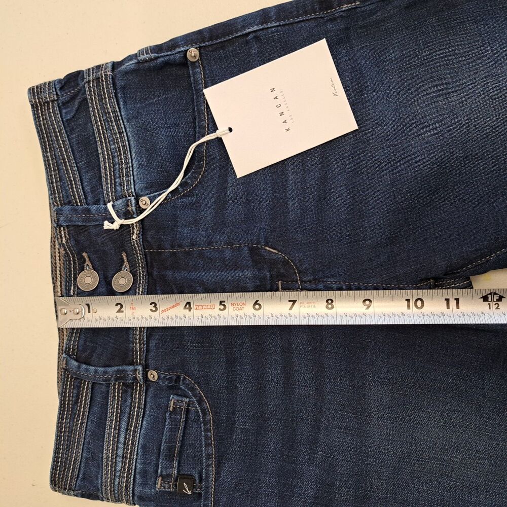 NEW Kancan High Rise Super Skinny Dark Denim Jeans 3/25 - Picture 7 of 8